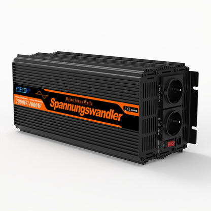 EDECOA 1000 W/2000 W DC 12 V AC 220 V 230 V onduleur à onde sinusoïdale pure