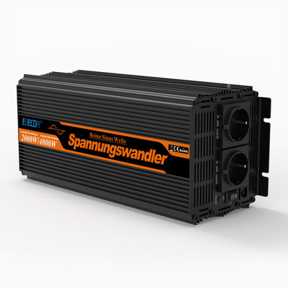 EDECOA 2000W DC 12V AC 220V 230V pure sine wave power inverter bluetooth-compatible