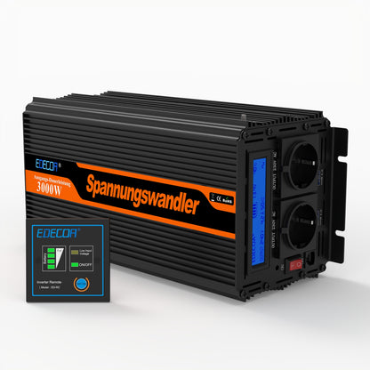 EDECOA 3000W/6000W DC 12V/24V AC 220V 230V modified sine wave power inverter