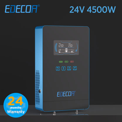 EDECOA Hybrid Solar Inverter 4500W 24V to 220V Pure Sine Wave MPPT 150A PV 120-450VDC