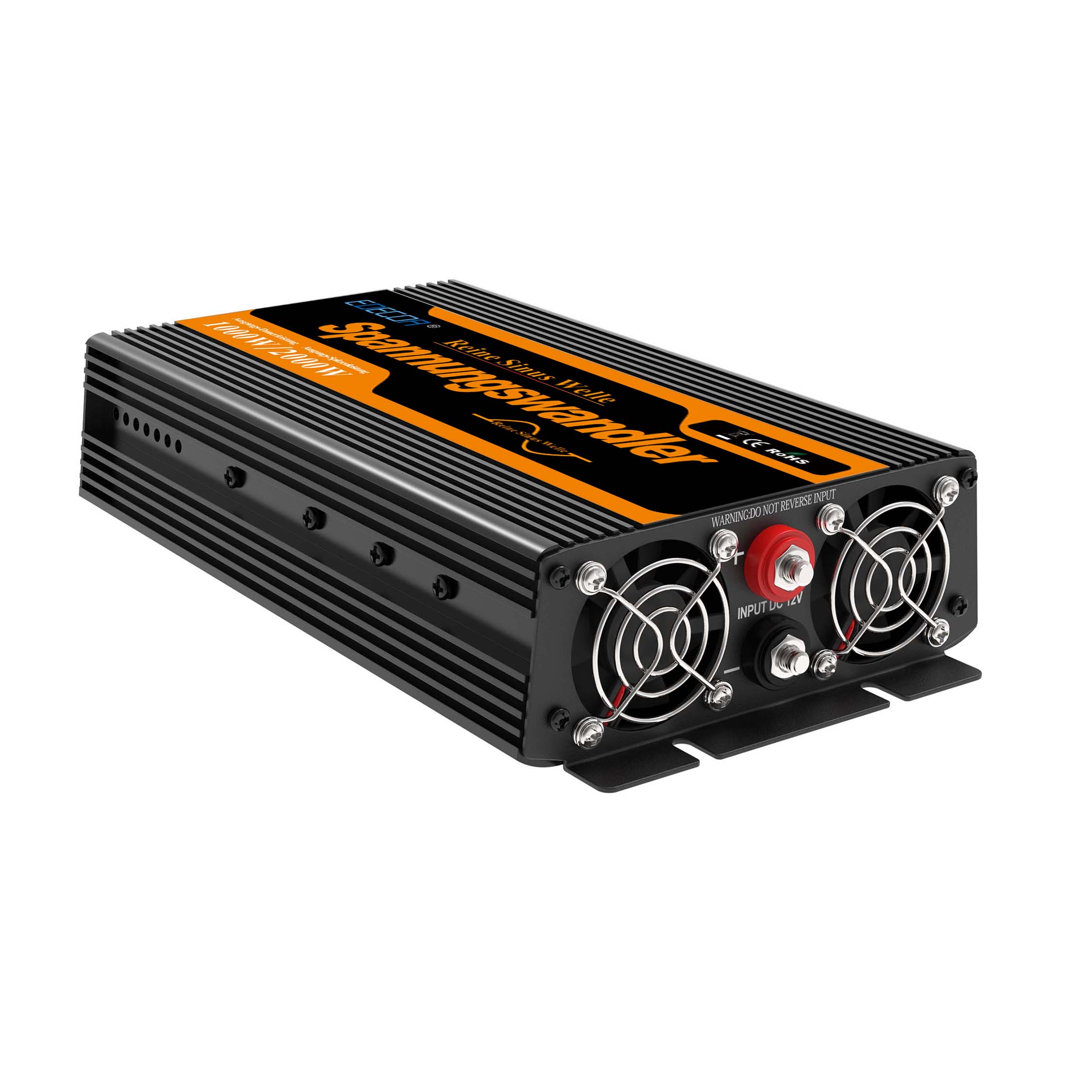 EDECOA 1000 W/2000 W DC 12 V AC 220 V 230 V onduleur à onde sinusoïdale pure