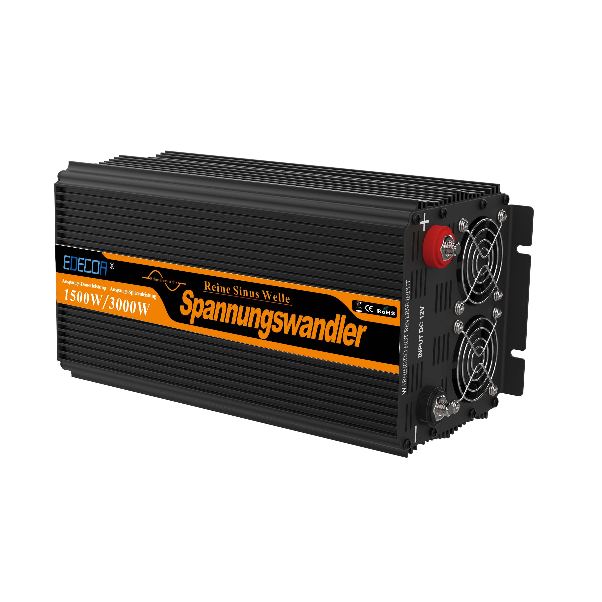 EDECOA 1500 W/3000 W DC 12 V/24 V AC 220 V 230 V onduleur à onde sinusoïdale pure