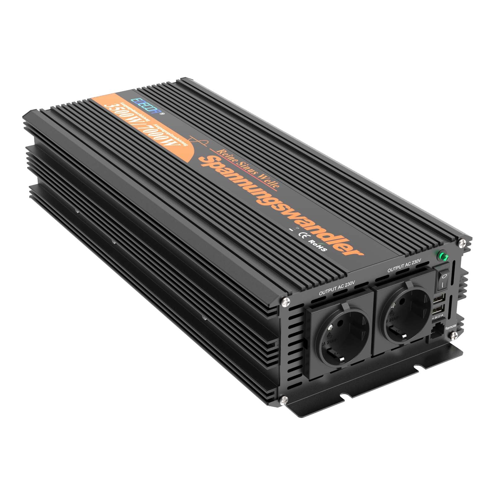 EDECOA 3500W/7000W DC 12V/24V AC 220V 230V reiner Sinus-Wechselrichter