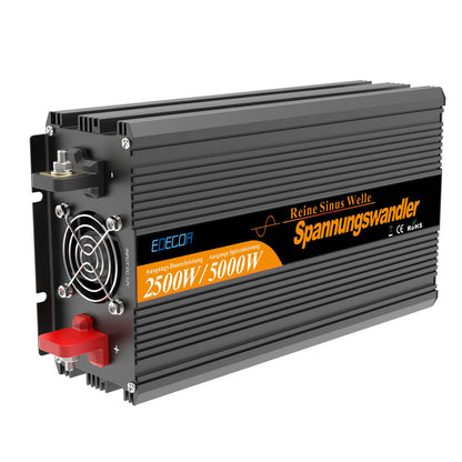 EDECOA 2500W/5000W DC 12V/24V AC 220V 230V pure sine wave power inverter