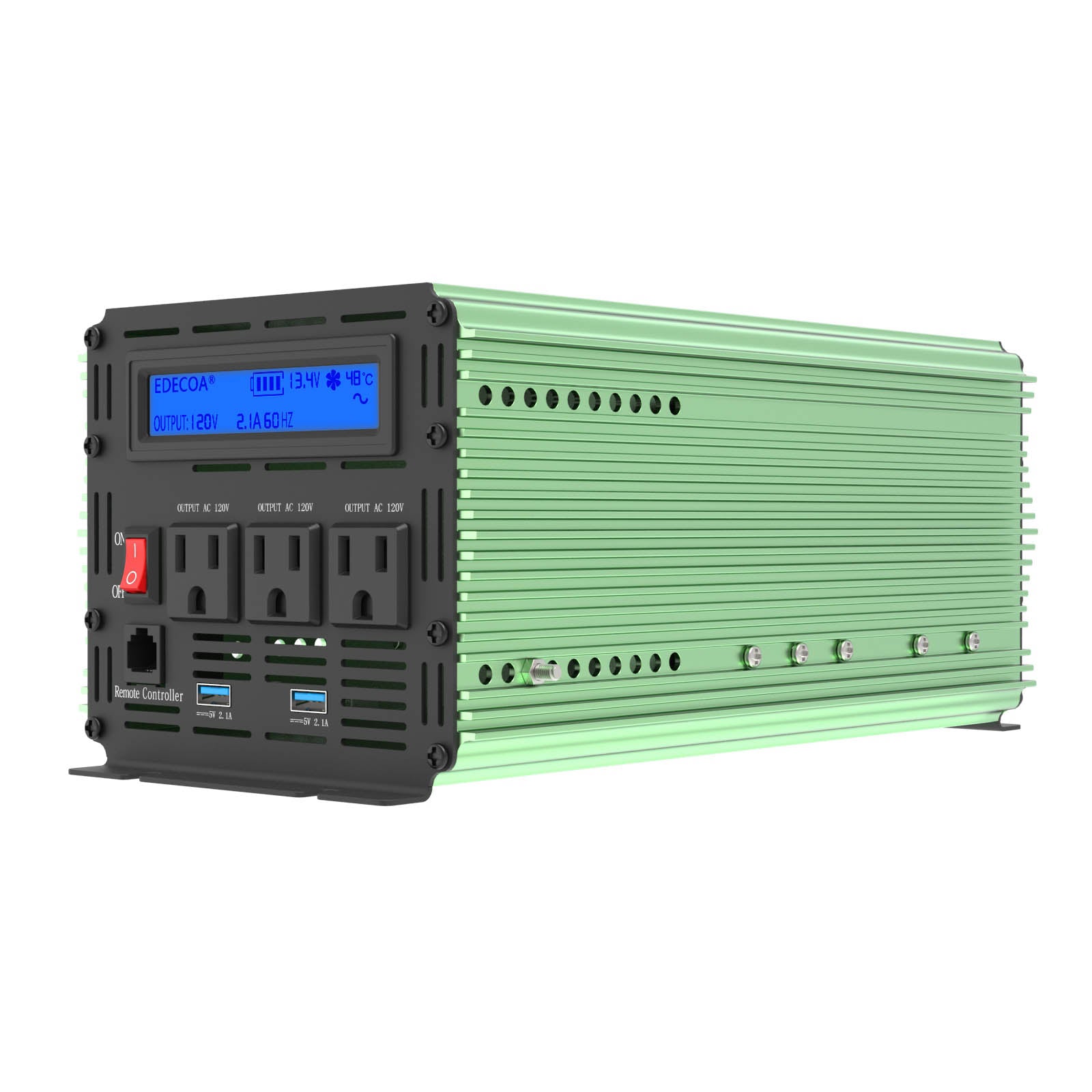 EDECOA 1000 W/2000 W DC 12 V AC 110 V 120 V 60 Hz reiner Sinus-Wechselrichter